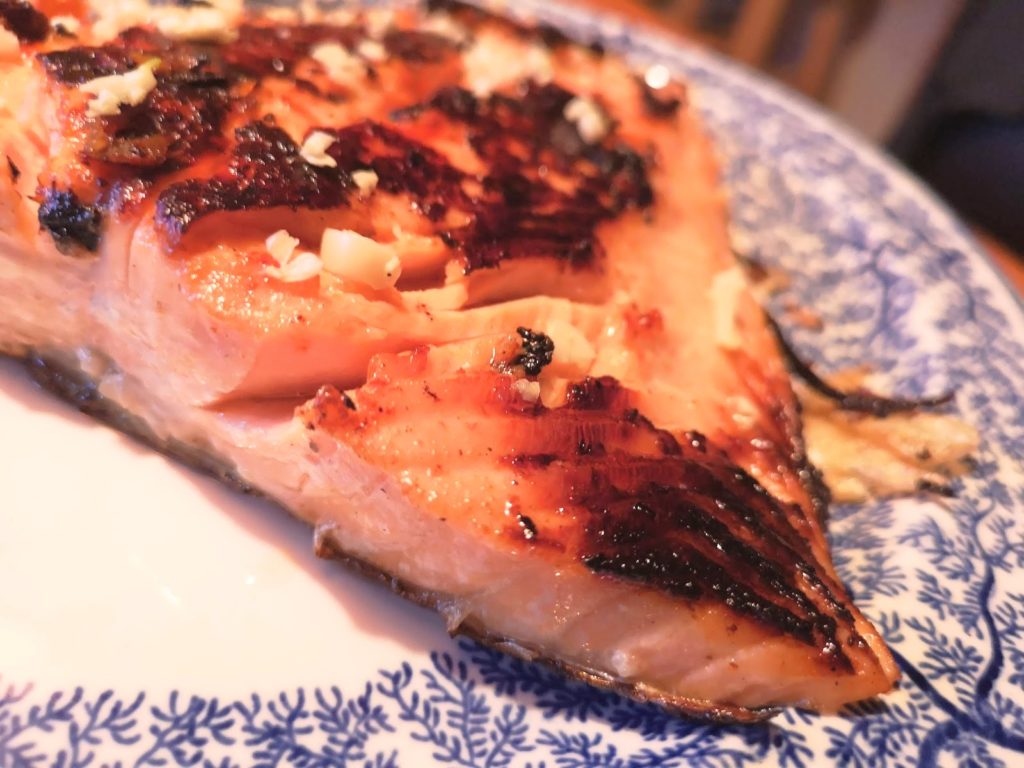 Sauteed Salmon marinated with Shio Koji 