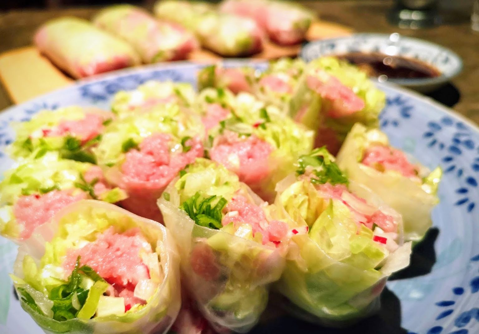 Tuna Tartar in spring rolls Recipe for Home Party Fermented Food